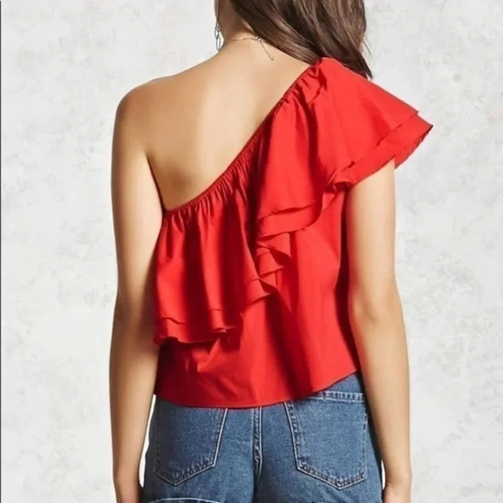 “Forever 21” One Shoulder Ruffle Top - Picture 6 of 6